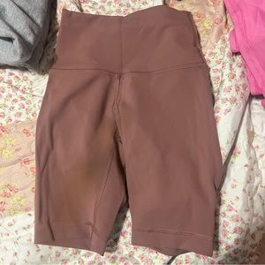 Lululemon size 2 biker shorts , dusty pink color